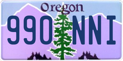 OR license plate 990NNI