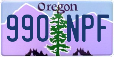 OR license plate 990NPF