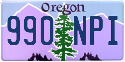 OR license plate 990NPI