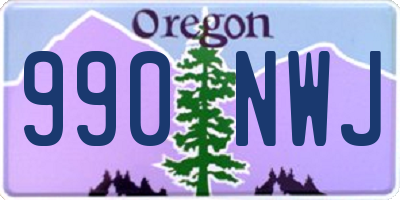 OR license plate 990NWJ
