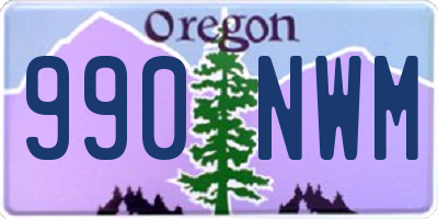 OR license plate 990NWM