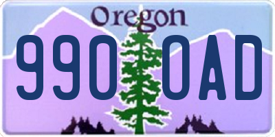 OR license plate 990OAD