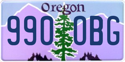 OR license plate 990OBG
