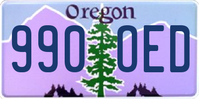 OR license plate 990OED
