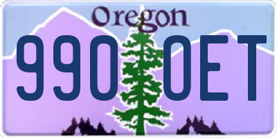OR license plate 990OET