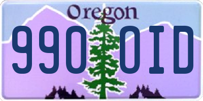 OR license plate 990OID