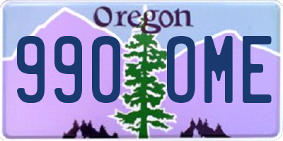 OR license plate 990OME
