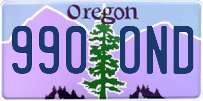 OR license plate 990OND