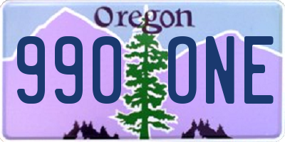 OR license plate 990ONE