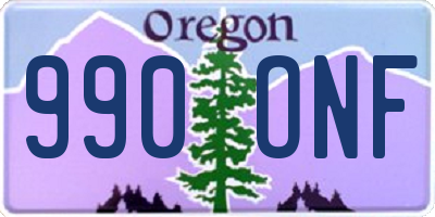 OR license plate 990ONF