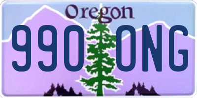 OR license plate 990ONG