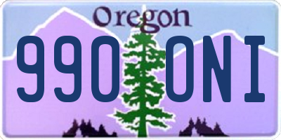 OR license plate 990ONI