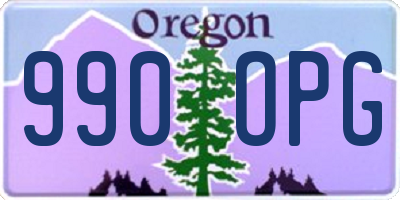 OR license plate 990OPG