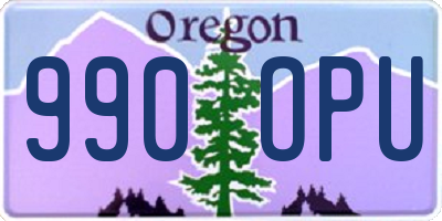 OR license plate 990OPU