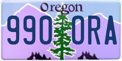 OR license plate 990ORA