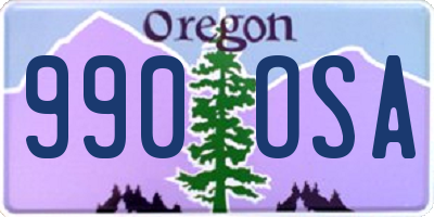 OR license plate 990OSA