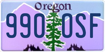OR license plate 990OSF