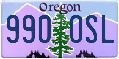 OR license plate 990OSL