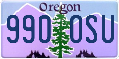 OR license plate 990OSU