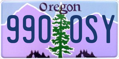 OR license plate 990OSY