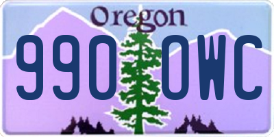 OR license plate 990OWC