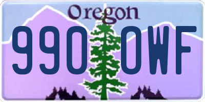 OR license plate 990OWF