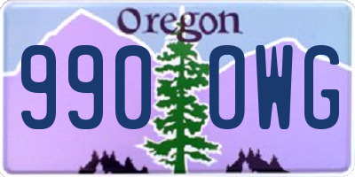 OR license plate 990OWG