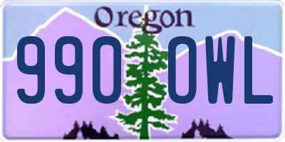 OR license plate 990OWL