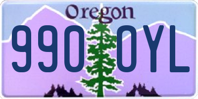 OR license plate 990OYL