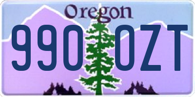 OR license plate 990OZT