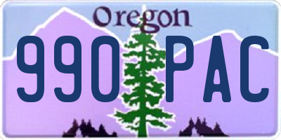 OR license plate 990PAC