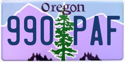 OR license plate 990PAF