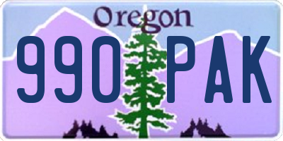 OR license plate 990PAK