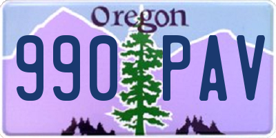 OR license plate 990PAV