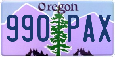 OR license plate 990PAX