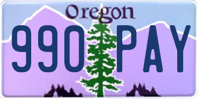OR license plate 990PAY
