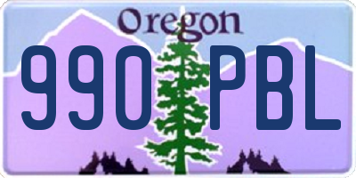 OR license plate 990PBL