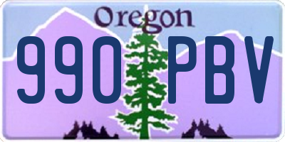 OR license plate 990PBV