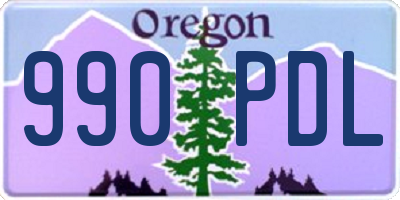 OR license plate 990PDL