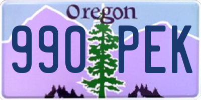 OR license plate 990PEK