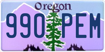 OR license plate 990PEM