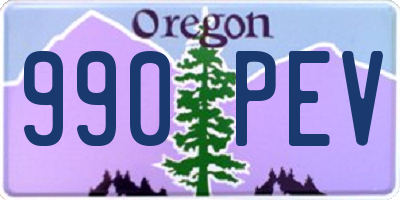 OR license plate 990PEV