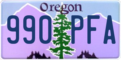OR license plate 990PFA
