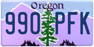 OR license plate 990PFK