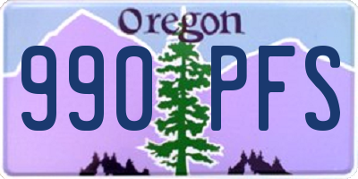 OR license plate 990PFS
