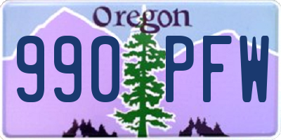OR license plate 990PFW