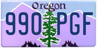 OR license plate 990PGF