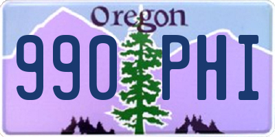 OR license plate 990PHI