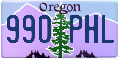 OR license plate 990PHL