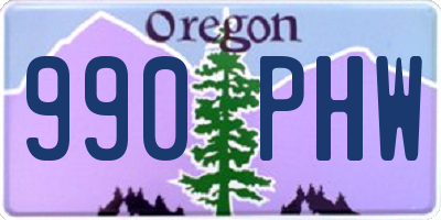 OR license plate 990PHW
